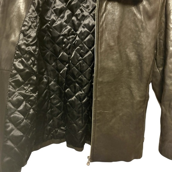 Andrew Marc Vintage Dark Brown Lambskin Leather Jacket, Womens size XS - Picture 9 of 14